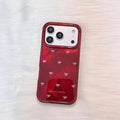 Fashionable gilt red background full screen white bow phone case, suitable for iPhone 14/15/16/17 Pro Max, new protective case