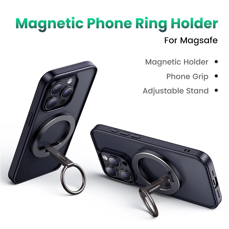 UGREEN Magnetic Phone Ring Holder Aluminum 360°Rotation Phone Stand For Strong Magsafe iPhone 15 14 13 Pro Xiaomi Samsung Huawei