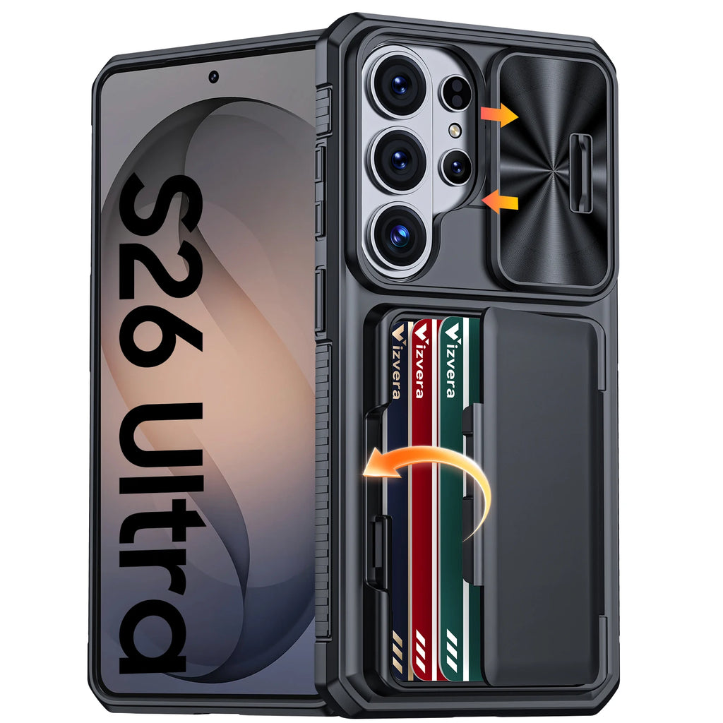 For Galaxy S26 Ultra Case Wallet-Full Body Protective with Card Holder(4 Cards) Camera Cover & Kickstand for Women & Men-Gray