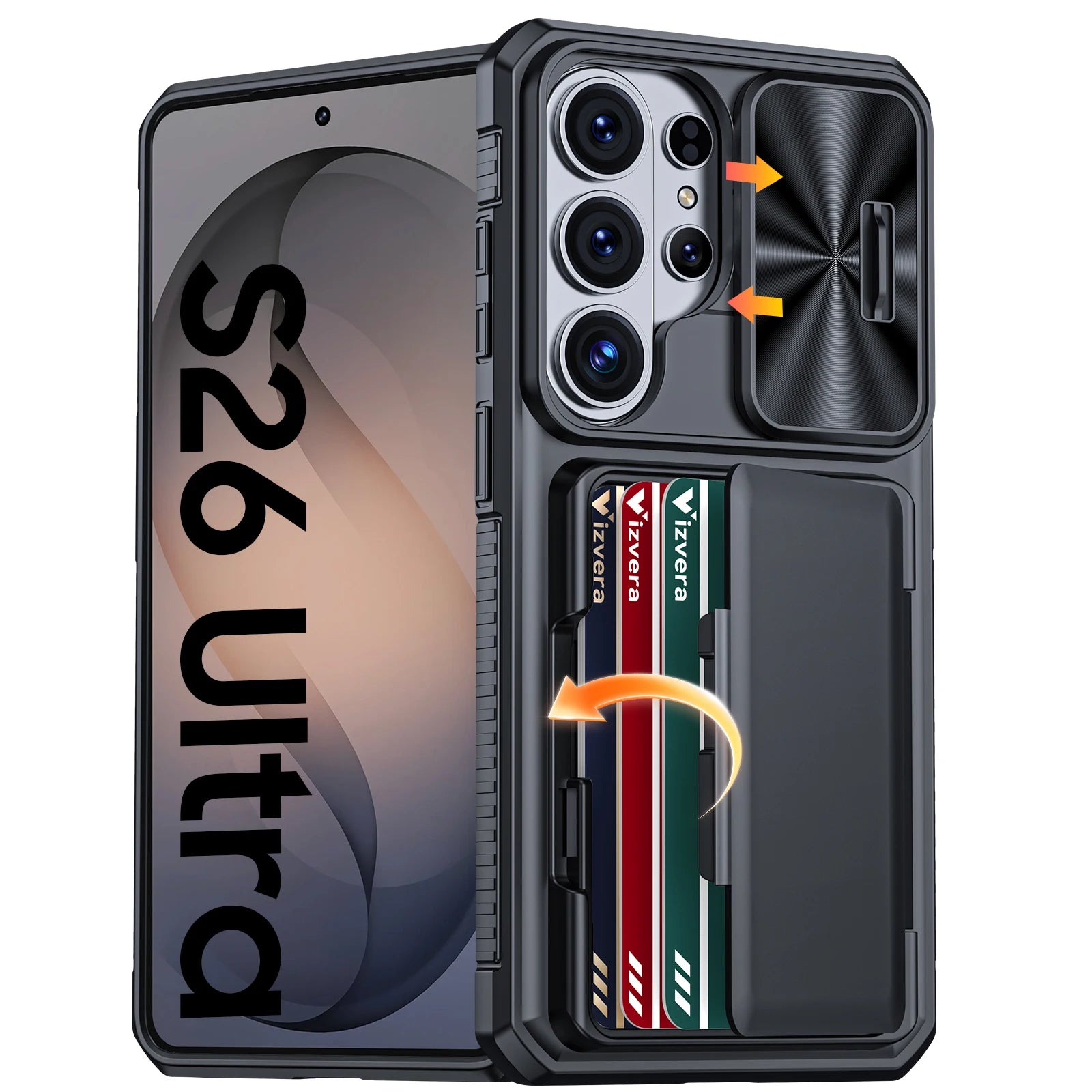 For Galaxy S26 Ultra Case Wallet-Full Body Protective with Card Holder(4 Cards) Camera Cover & Kickstand for Women & Men-Gray