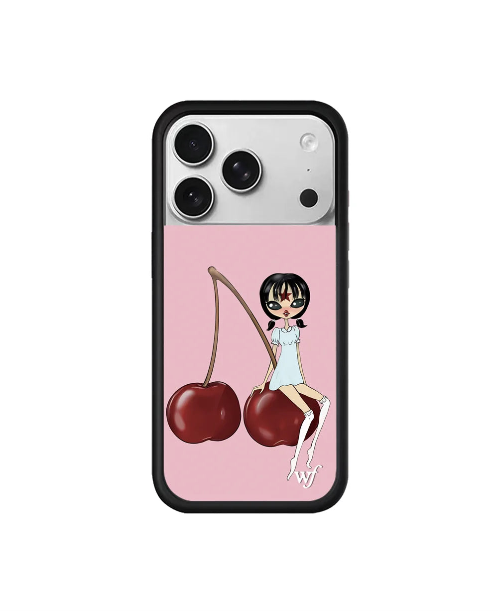 Wildflower INS Strawberry cherry Phone Case for 17 12 13 14 Pro Max Plus 16 15 pro 3D WF Ballet shoes Cute Swan Protective Cover