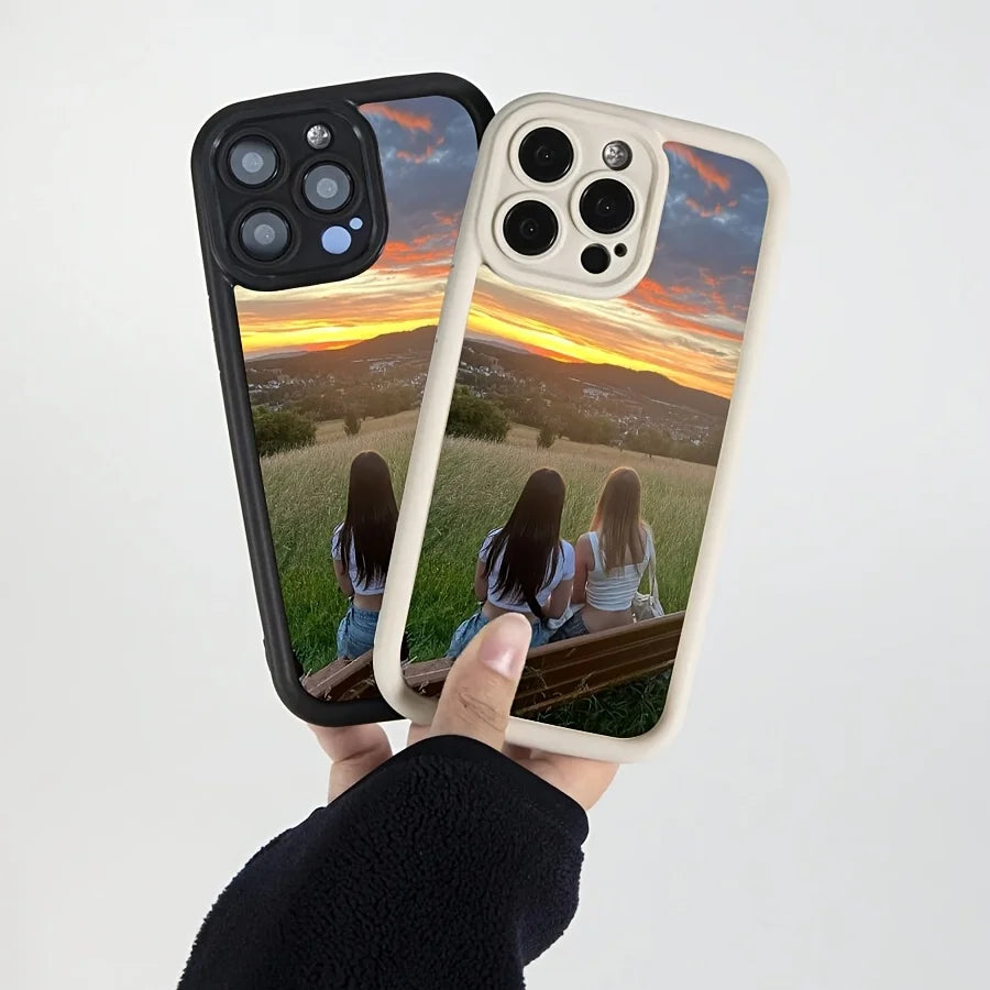 Custom Black Case For iPhone 11 12 13 14 15 16 17 Pro Max SE 2020 2022 X XS XR 17Air 12/13Mini 7 8 Plus 16e TPU Soft Shell Cover