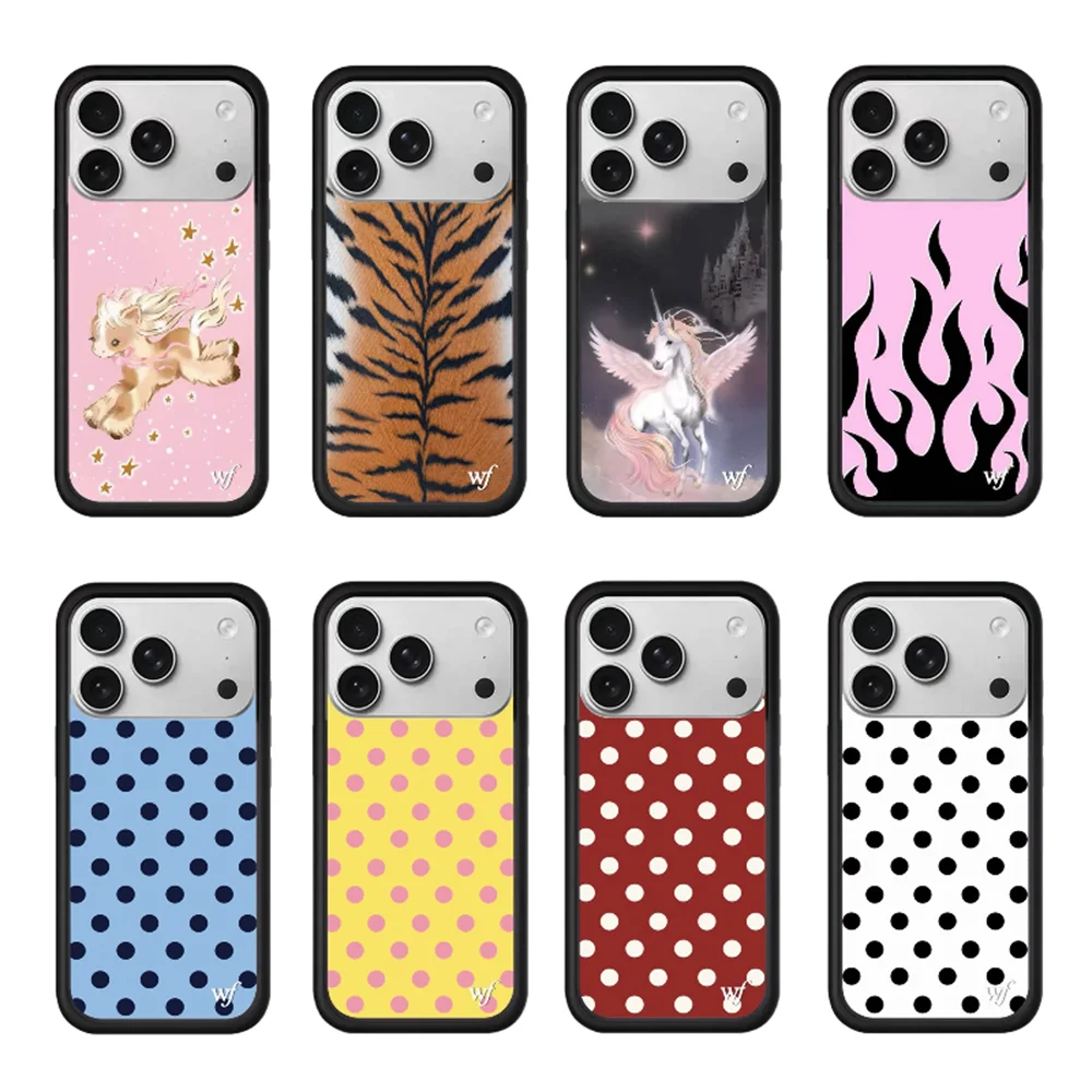 New Wildflower Angel Pony Cherry Strawberry Polka Dot Phone Case For iPhone 17 Pro 16 12 13 14 15 Pro Max 16 Plus Cover 3D WF Ca