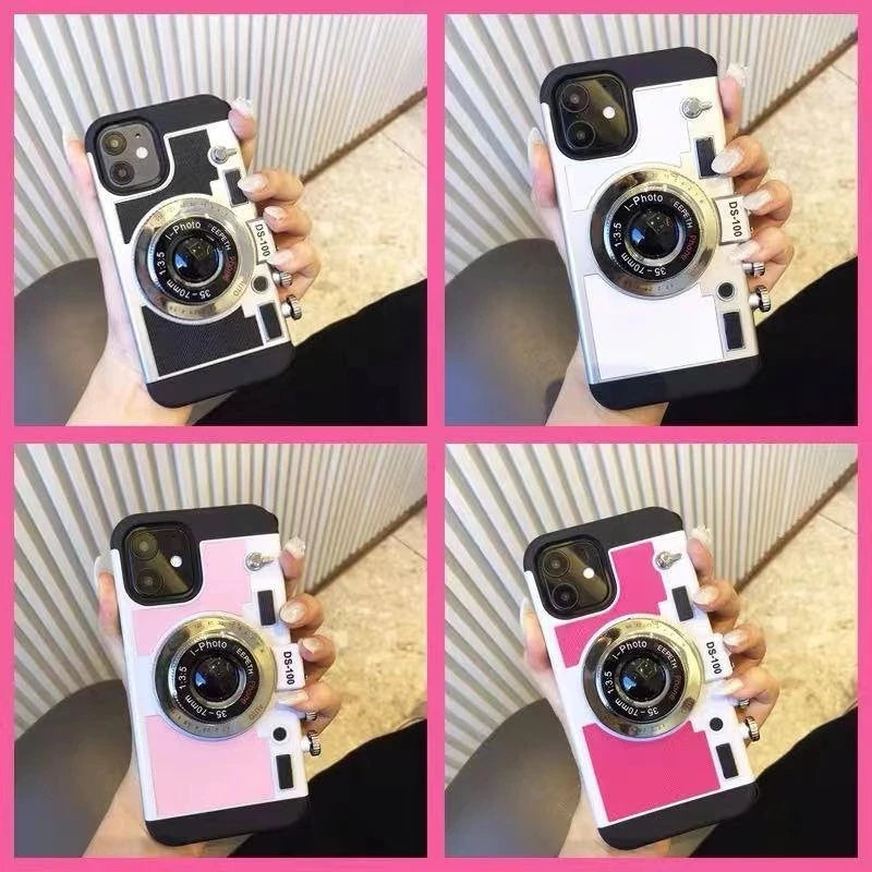 Emily In Paris Leather Case for IPhone XS XR X 7 8 Plus 11 13 14 15 16 17 Pro Max 12 Mini Cover sling Retro Camera 17 Air case