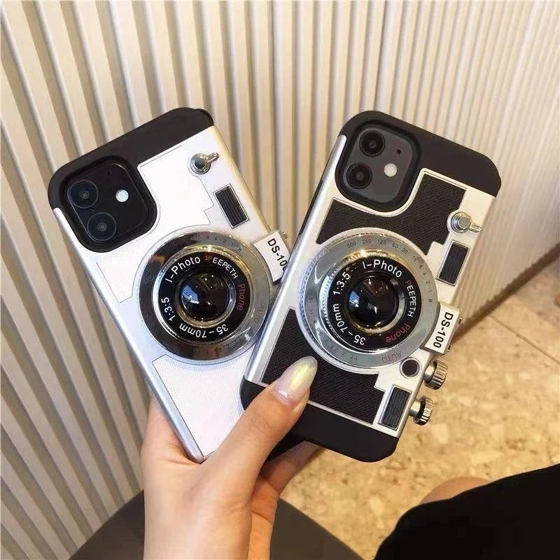 Emily In Paris Leather Case for IPhone XS XR X 7 8 Plus 11 13 14 15 16 17 Pro Max 12 Mini Cover sling Retro Camera 17 Air case