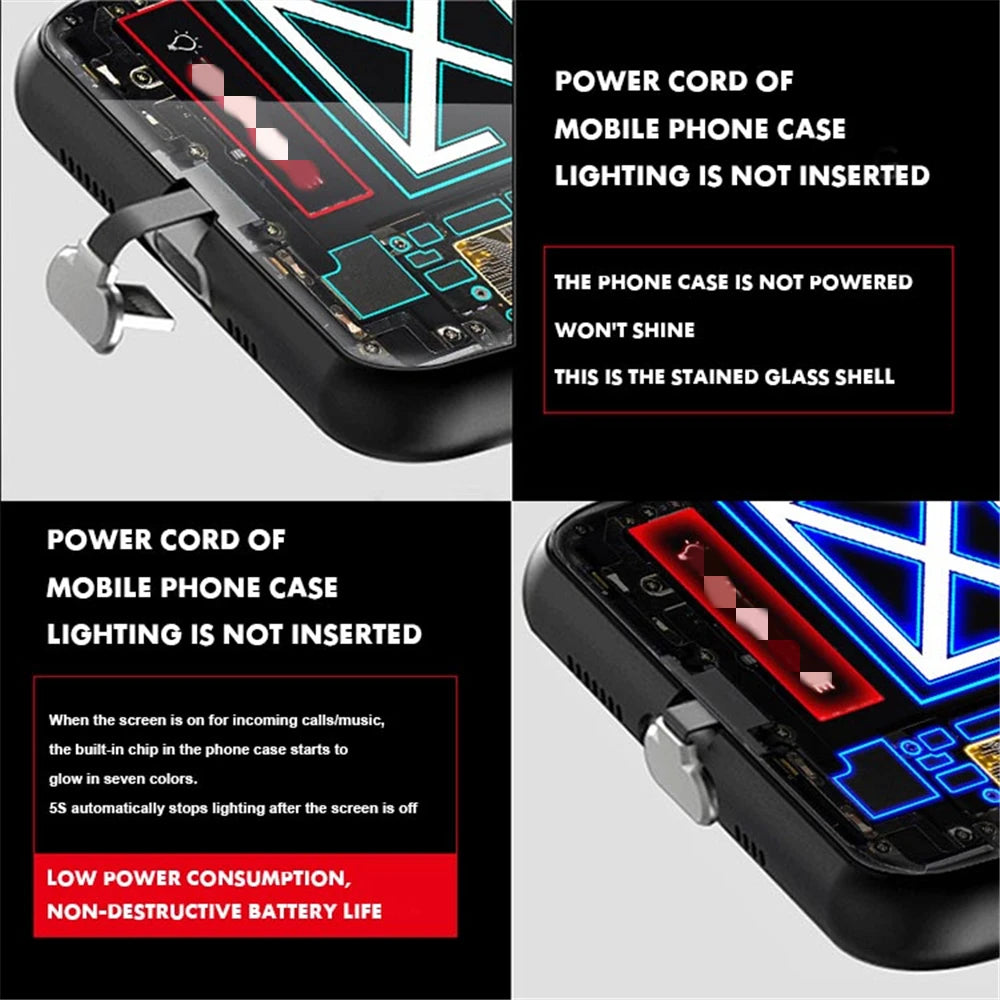 Cute Tempered Glass Luminous LED Case For Samsung S26 S25 S24 S20 S21 S22 S23 FE Plus Ultra Note 10 20 Call Light Up Cover