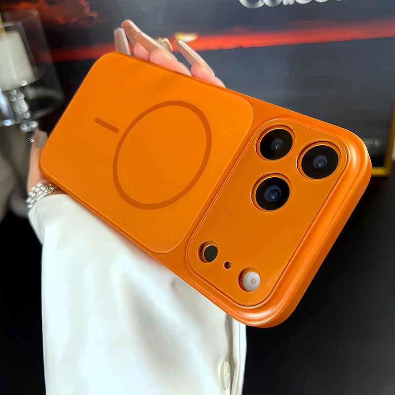 Popular Cosmic Orange Acrylic PC For Magsafe Phone Case For iPhone 17 Pro Max 16 15 14 13 Magnetic Wireless Charge Hard Cover