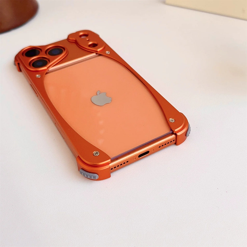 Metal Aluminum Alloy Frame Phone Case For iPhone 17 Pro 17 Pro Max Shockproof Drop-proof Protection Acrylic Transparent Cover