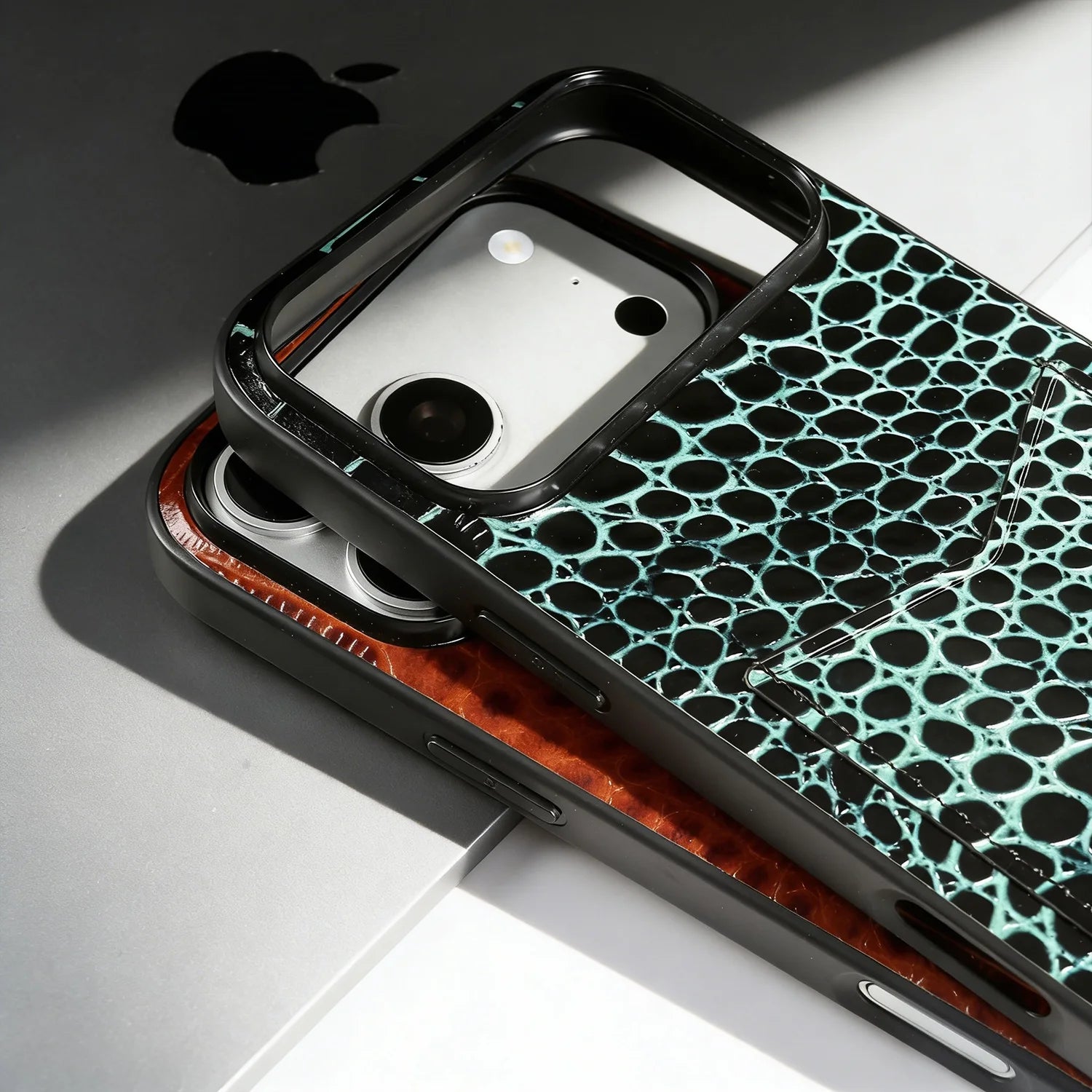 Real Leather With Card Holder Case For iPhone 17 Pro max Air 16 pro 15 14 13 12 Luxury  Protective Shell Crocodile Pattern Coque