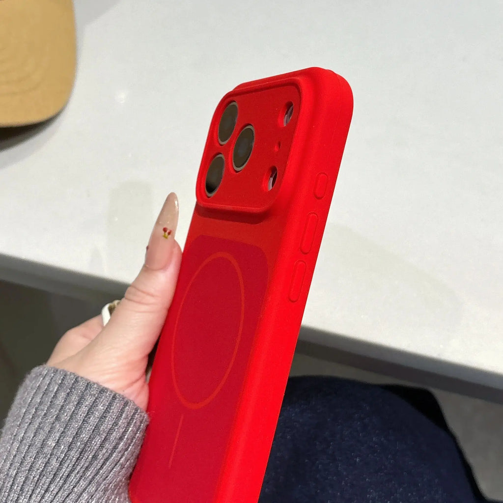 Original New Year Red Liquid Silicone Magnetic Phone Case For iPhone Air 17 16 15 14 13 Pro Max Plus For Magsafe Matte Cover