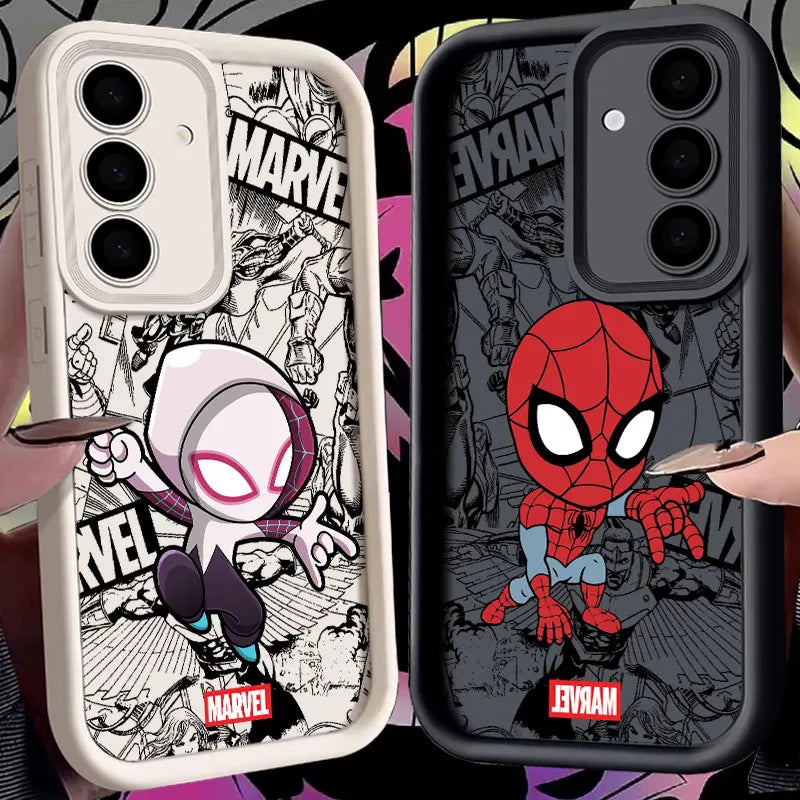 Marvel Spiderman Gwen Ironman Fundas For Samsung Galaxy S26 S25 S24 S23 S22 Plus S21 Ultra S20 FE Case S26Ultra Phone Back Cover