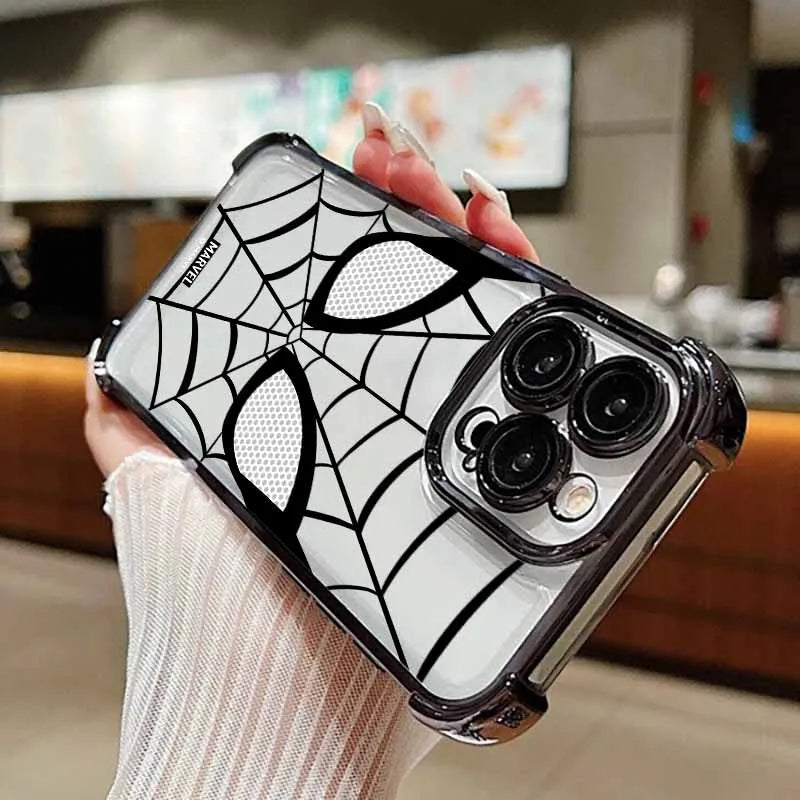 S-pider-ManS Cute For iPhone 17 AIR 16E 16 15 14 13 12 11 XS Pro Max mini Plus Plating Anti-Fall Cool Phone Case