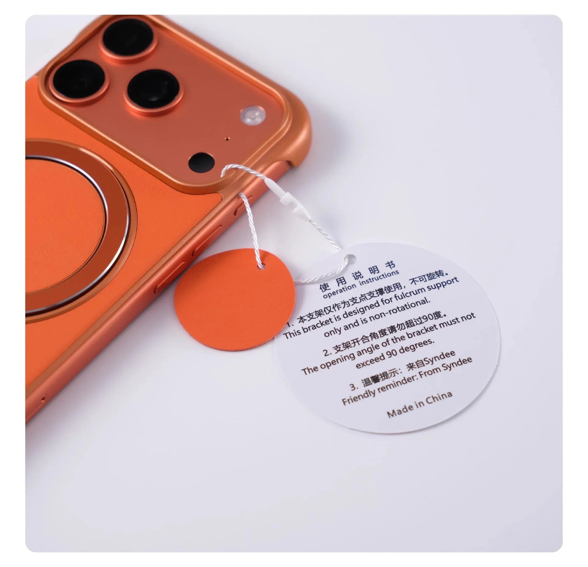 Borderless Leather Ring Holder Bracket Phone Case For iPhone 17 Air 16 15 14 13 12 11 Pro Max Plus Magnetic Magsafe Hard Cover