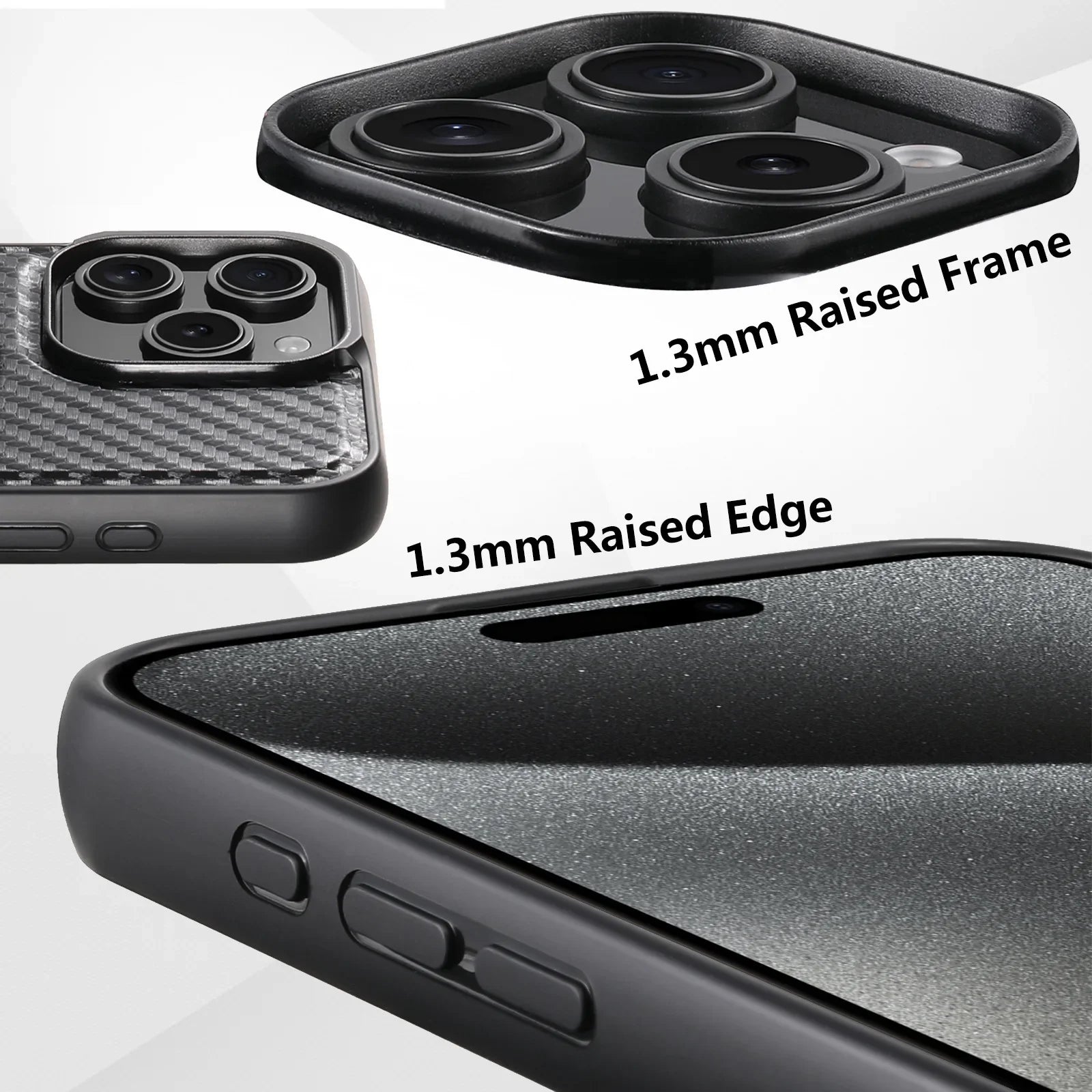 Magnetic Charging Bracket Ring Phone Case for iPhone 16 Pro Max 17 Air 15 Plus 14 13 12 Carbon Firber Texture Leather Back Cover