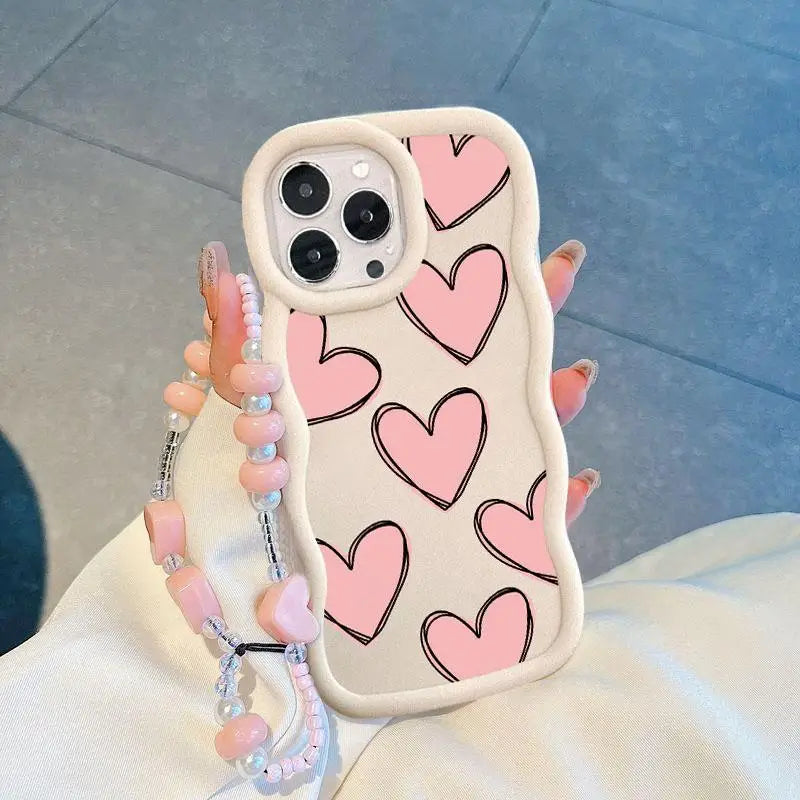 3D Love Heart Chain Case For infinix Note 40 pro 30 SMART 4 5 6 7 8 Plus HD Tecno Spark 20 20C 10C 10 ZERO30 4G cover