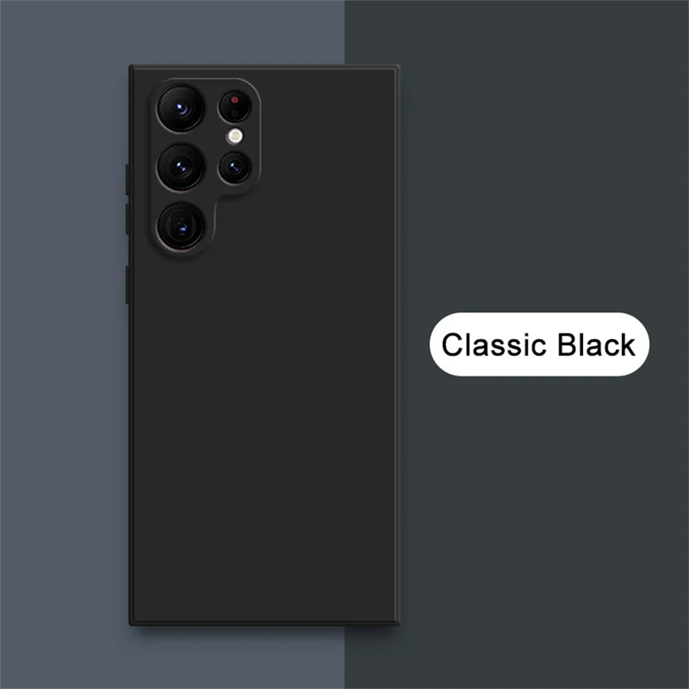 Original Square Silicone Phone Case for Samsung Galaxy S25 Ultra S22 S23 S24 S25 S21 FE Plus Ultra thin Camera Protective Cover