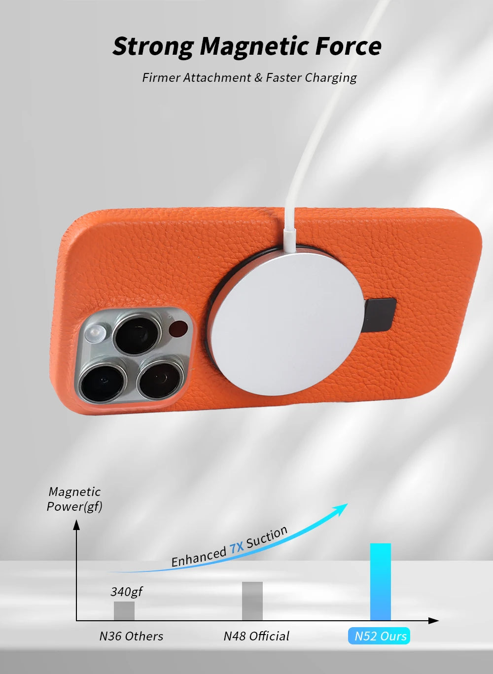 Magnetic Bracket Ring Lychee Genuine Leather Case For iphone 16 17 Pro Max 16e Air 14 15 Plus 7 8 12 13 Mini XS Phone Back Cover