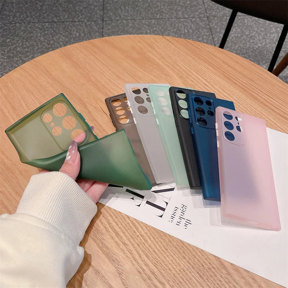 Ultra Thin Matte Armor Translucent Case For Samsung S26 ULTRA S25 FE S24 S23 FE S22 S21 Plus Ultra Note 20 Ultra Soft Back Cover