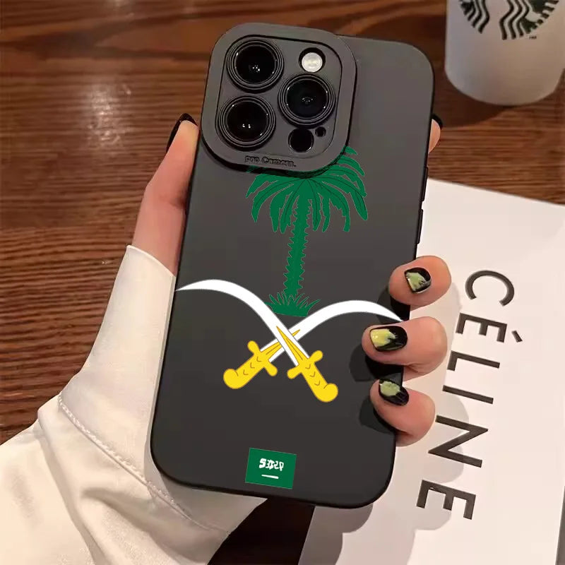 Kingdom Of Saudi Arabia Flag Phone Case For iPhone 13 16 15 14 12 11 Pro Max XS X XR 7 8 Plus SE2 Shockproof Soft Silicone Cover