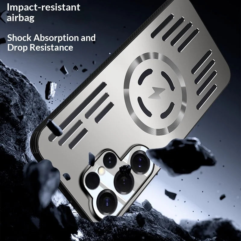 All-round Metal Magnetic Heat dissipation Case For Samsung S26 S25 Ultra Plus S25 Edge True Lens Full Coverage Protection Cover