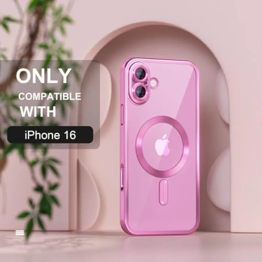 Magnetic for iPhone 16 Case Compatible with MagSafe [Never Yellowing] [Military Grade Drop Protection] Full Camera Lens Protect