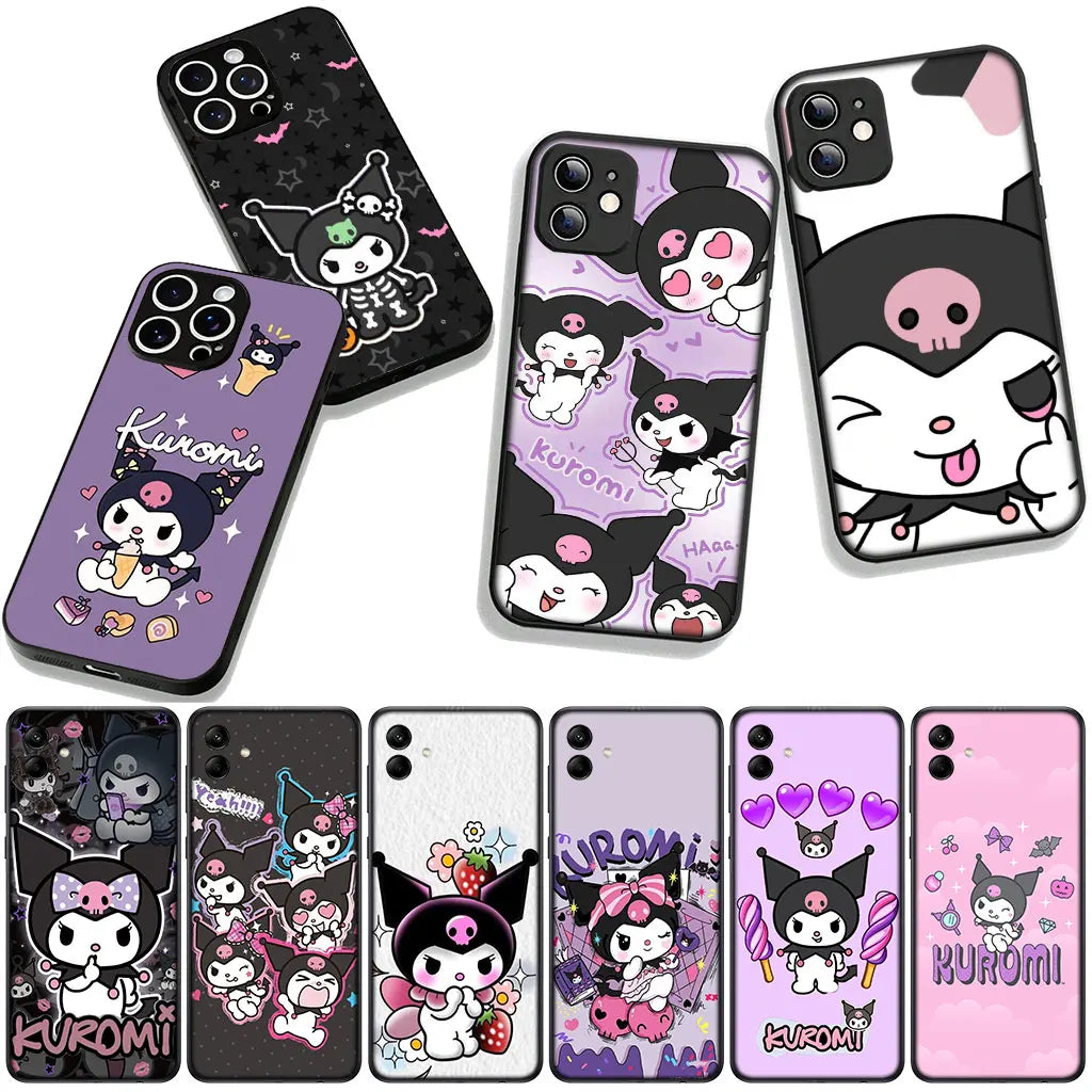 Cover for Samsung Galaxy A36 A17 A26 A07 A35 A54 A53 A13 A33 A34 S8 S9 S20 S21 FE S10 Plus Phone Case Wallpaper Kuromi Lovely