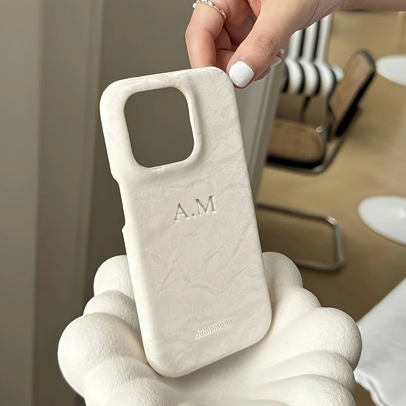 Personalized Customized Name Marble Pattern Faux Leather Phone Case For iPhone 16 15 14 Pro Max 13 12 11 Soft Protective Cover