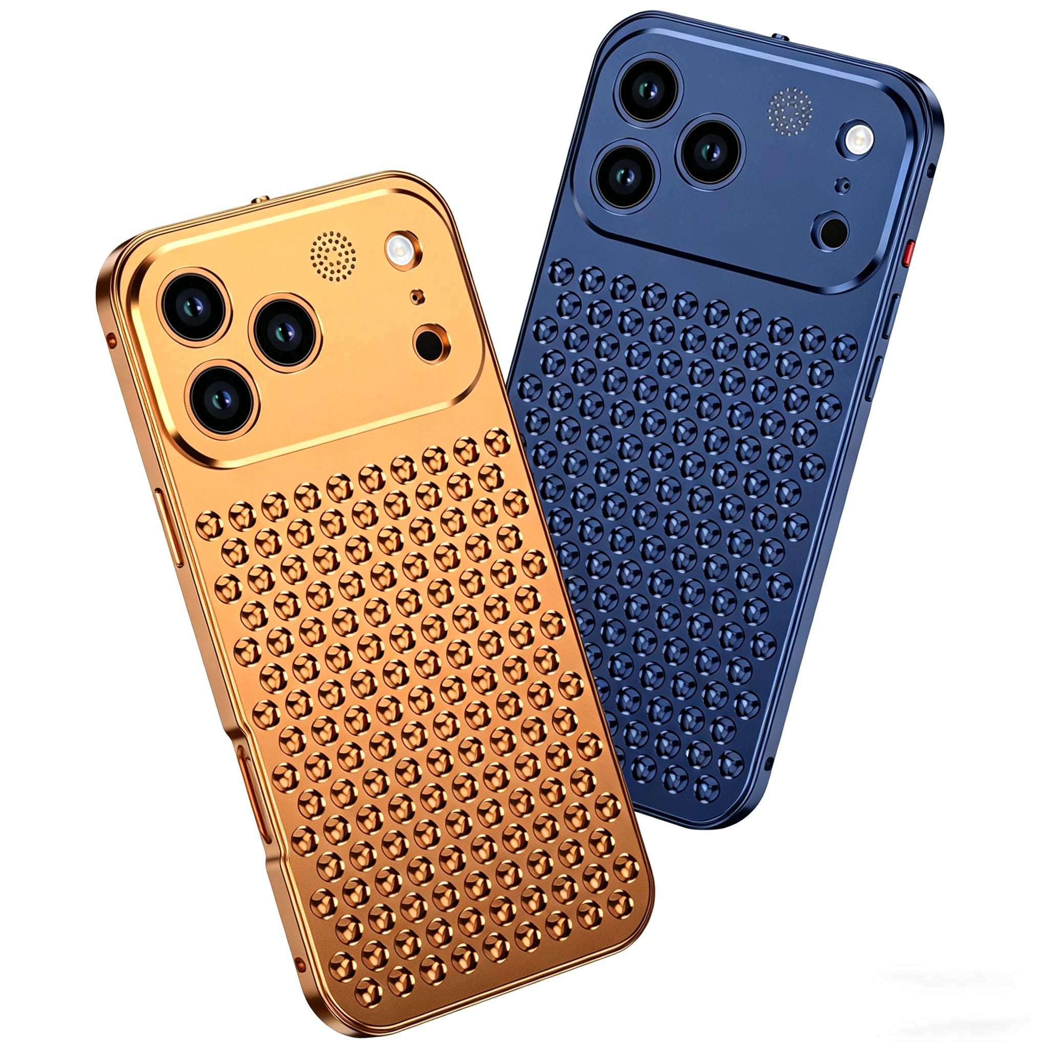 luxury Metal aluminium grid Cooling Phone Case For iPhone 17 15 14 13 12 16 Pro Max Aromatherapy Diffuser Detachable Rear Cover