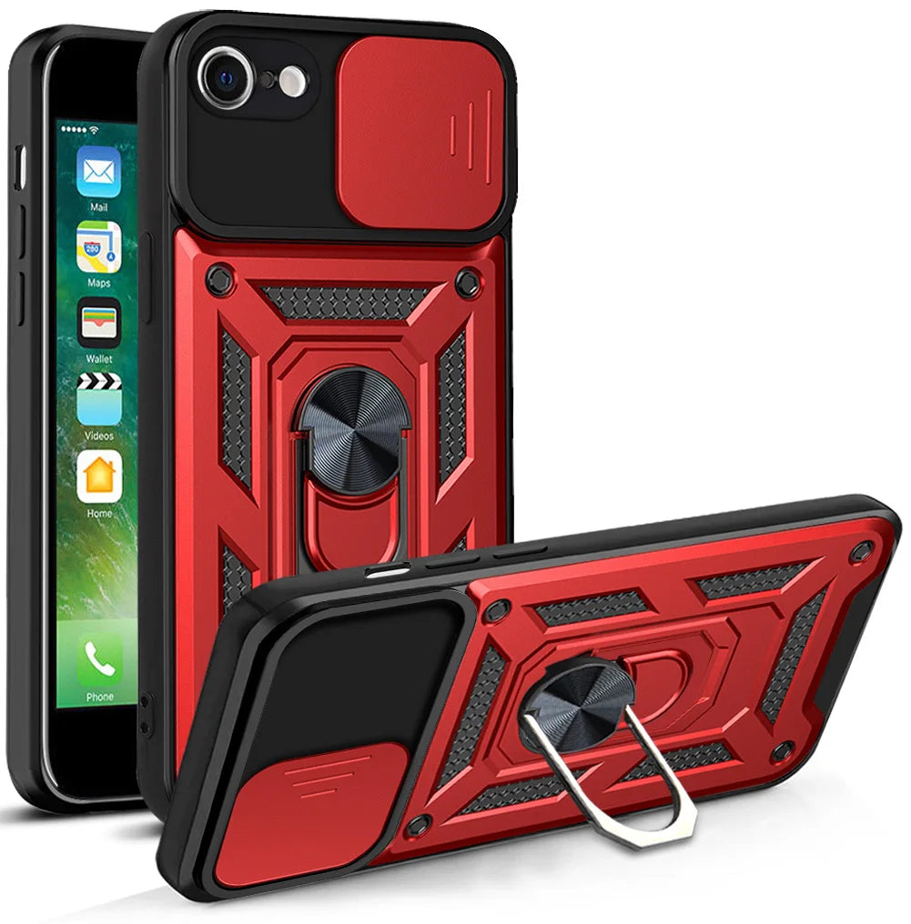 For iPhone SE 2020 Case SE 2022 SE 2 3 SE2 SE3 Shockproof Armor Lens Protector Phone Cover For iPhone 7 8 iPhone7 Case With Ring