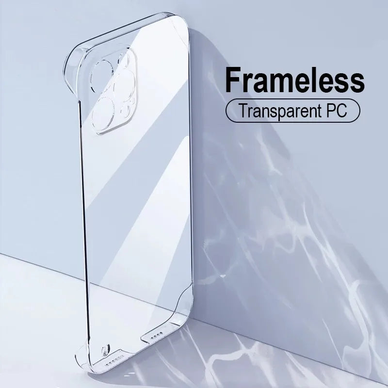 Luxury Frameless Transparent Case for IPhone 17 Pro Max  Air 16 14 Plus 13 12Mini 11 15Pro Hard PC Shockproof Bumper Clear Cover
