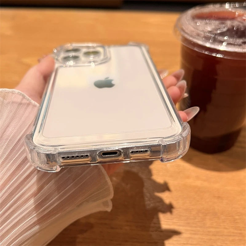 Luxury Shockproof Transparent Case For iPhone 17 16 15 14 13 12 11 Pro Max X Xs XR Max 7 8 Plus SE Clear Soft Bumper Cases 2030