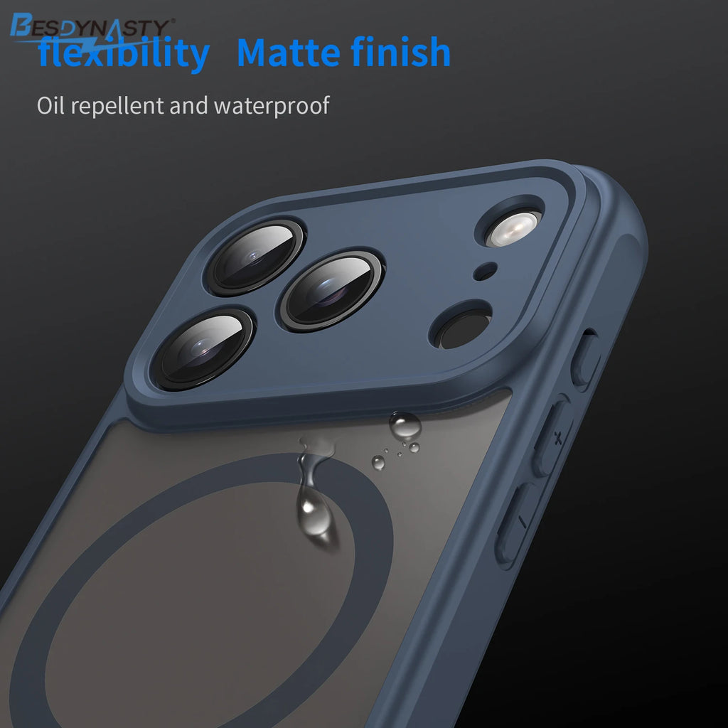Luxury Matte Shockproof For Magsafe Magnetic Case For iPhone 17 Air 17 Pro Max Wireless Charging Shockproof Hard Back Cover