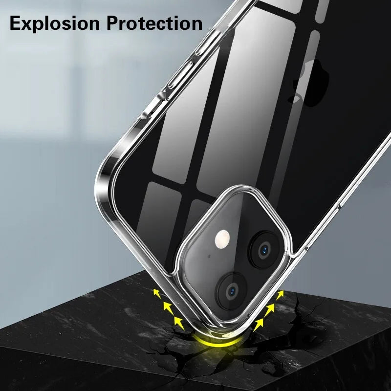 Luxury Ultra Thin Soft TPU Silicone Case for iPhone 17 16 15 11 12 13 mini 14 Pro Max X XR 7 8 Plus Transparent Back Cover Case