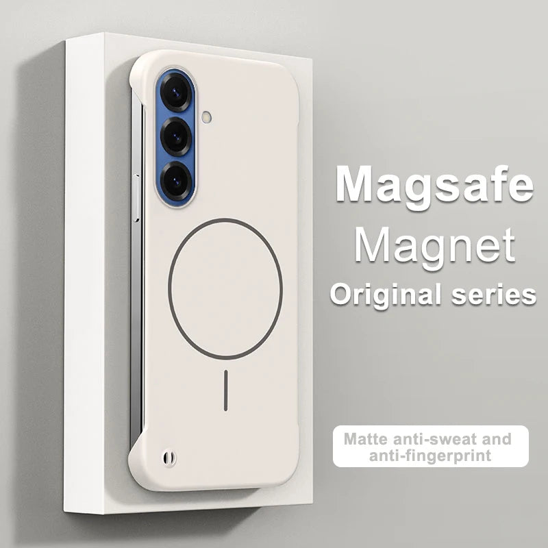 Frameless Magnetic Case For Samsung Galaxy S26 S25 Edge S24 S23 S22 S10 Plus Note 20 Ultra S20 FE For Magsafe Hard PC Back Cover