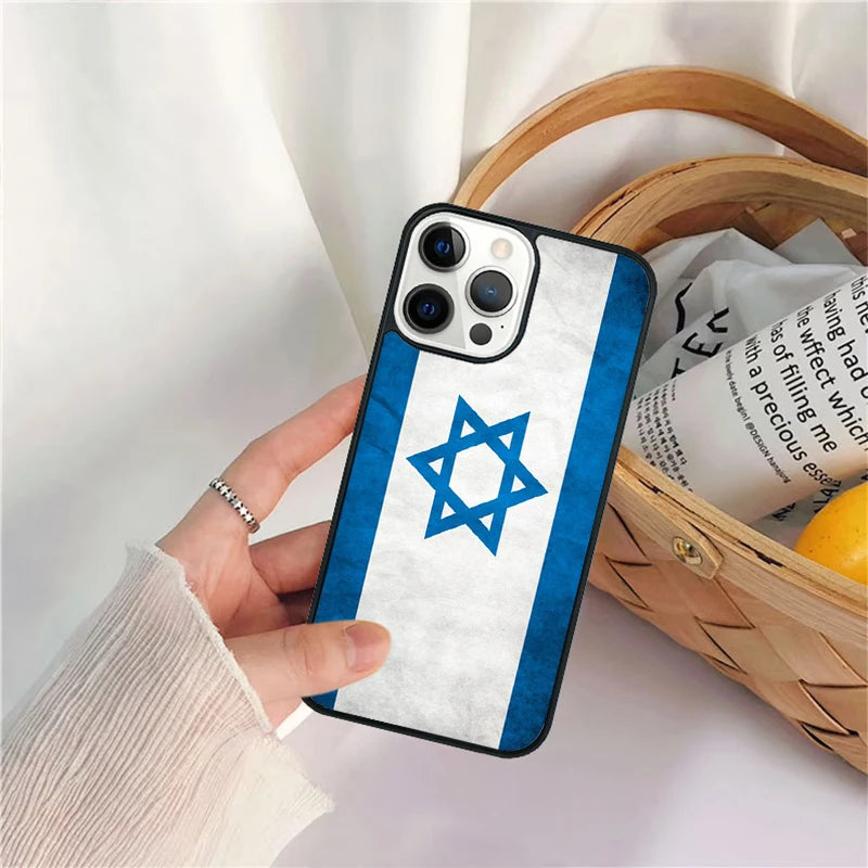 Israel Flag in Finger Mobile Celular Phone Cases for iPhone 16 15 SE2020 7 8 Plus for Apple 13 14 11 12 Mini Pro Max fundas