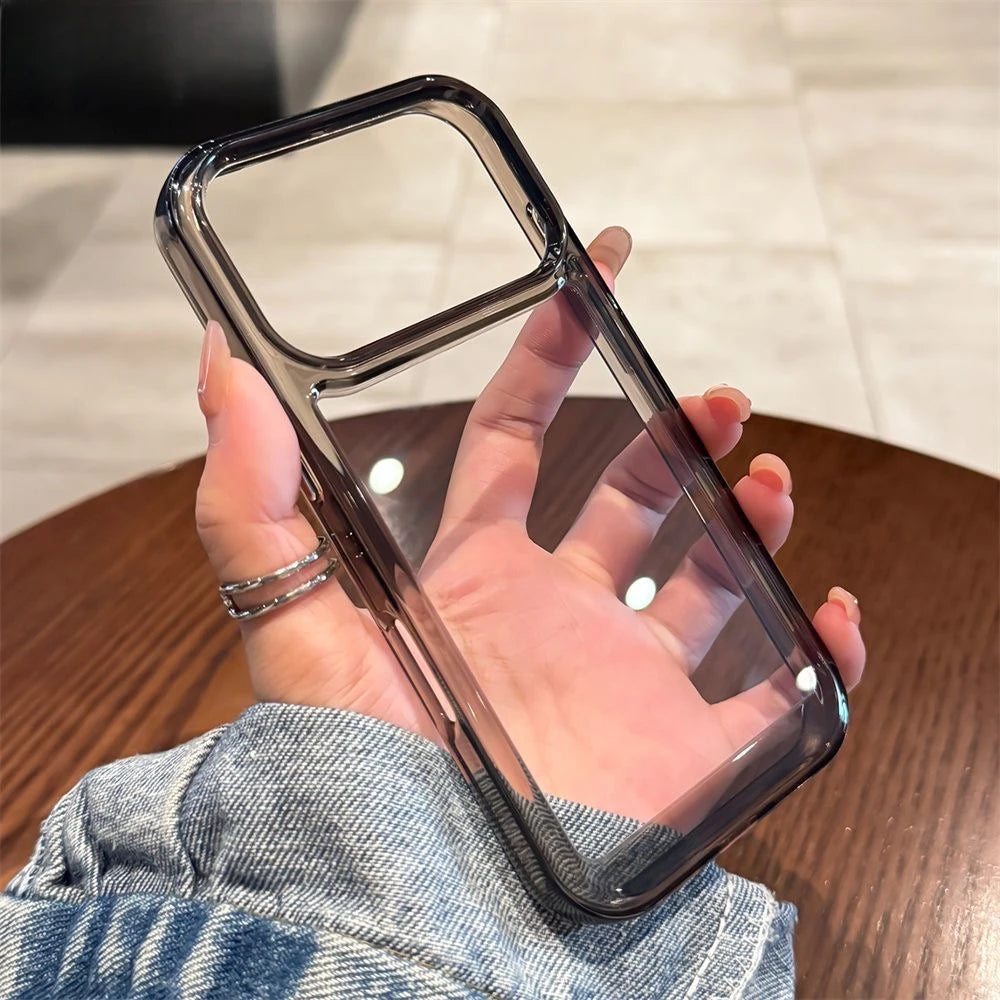 New Transparent Acrylic Clear Case for iPhone 17 Pro Max 16 Plus 11 12 13 14 15 16 Pro Max Plus Xs Max Xr Air Metal Button Cover