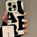 Simple Letter Patterns Phone Case For iPhone 17 16 Pro Max 15 Pro Plus 14 13 12 11 Candy Wave Texture Soft Protective Cover