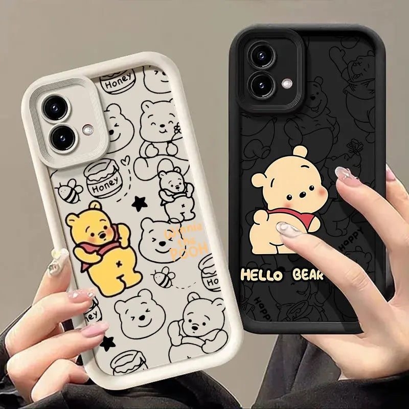 Cute Baby Winnie The Pooh Case for Motorola Moto G06 G56 G86 G96 G100 Edge 60 70 Fusion 50 Pro 40 Neo G85 G84 G75 G53 G60 Cover