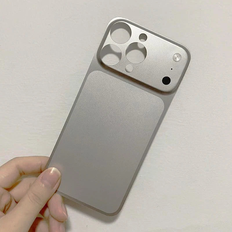 Original AG Matte Ultra Thin Metal Backplate Phone Case for IPhone 17 16 15 14 13 Pro Max Glossy Sticker Instantly Turn 17 Cover