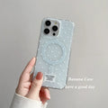 Ins Light Blue White Wave Dot Label Advanced Fresh For Magsafe Phone Case For iPhone 11 12 13 14 15 16 E 17 Pro Max Plus Cover