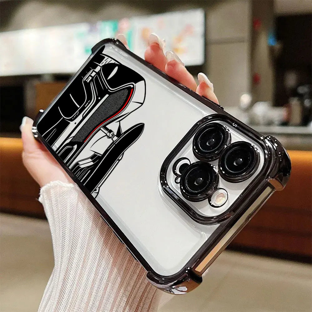 Cool Line Sports Car Male Love Phone Case for iPhone 17E 11 13 15 16 17 Pro Max 14 Plus 17Air 16E Pro 12 17Pro Soft Clear Cover