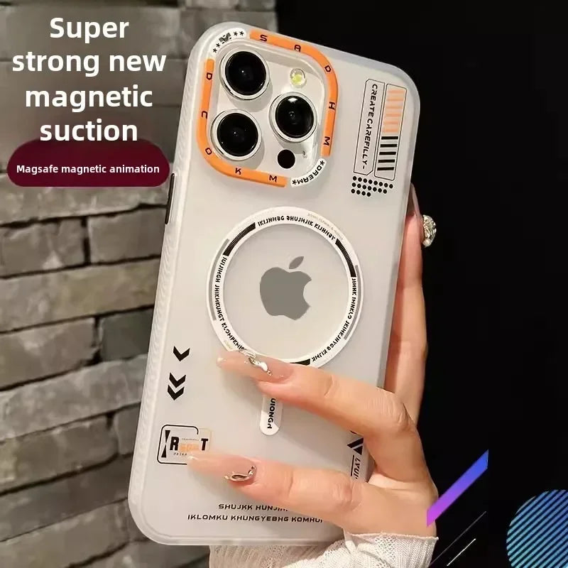 Magnetic Matte Original Case For iPhone 17 Air 16 15 14 13 Pro Max For Magsafe Wireless Charge Metal Lens Frame Buttons Cover