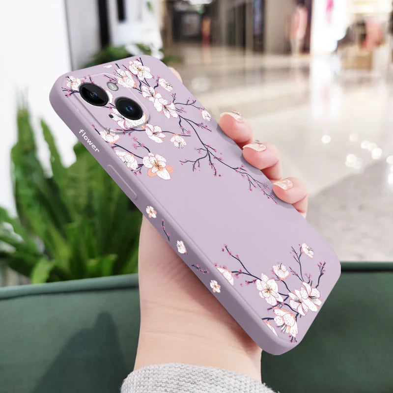Plum Blossom Phone Case For iPhone 17 17 Air 16 16e 15 14 13 12 11 Plus Pro Max Mini X XR XS Plus Cover