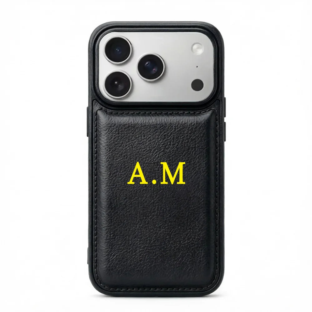 Custom Name Phone Case For iPhone 17 16 15 14 13 Pro Max 7 8 Plus 17Air X XS XR SE 16E Faux Leather Cover Couple Gift