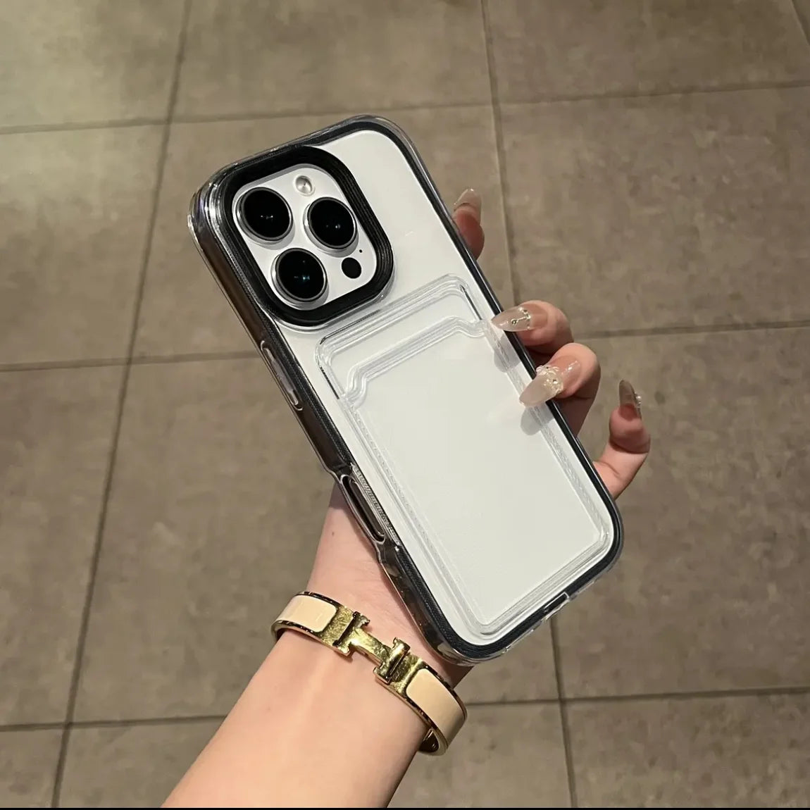 2in1 Card Holder Slot Wallet Photo Pocket Clear Case For iPhone 16 15 14 Plus 13 12 11 Pro Max X XR XS TPU+PC Shockproof Cover