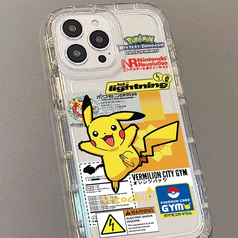 Anime P-Pokemon Creative Clear Silicone Phone Case for IPhone 14 16 15 13 12 11 Pro Max 7 8 Plus XR X XS Max SE 2020 Soft Cover