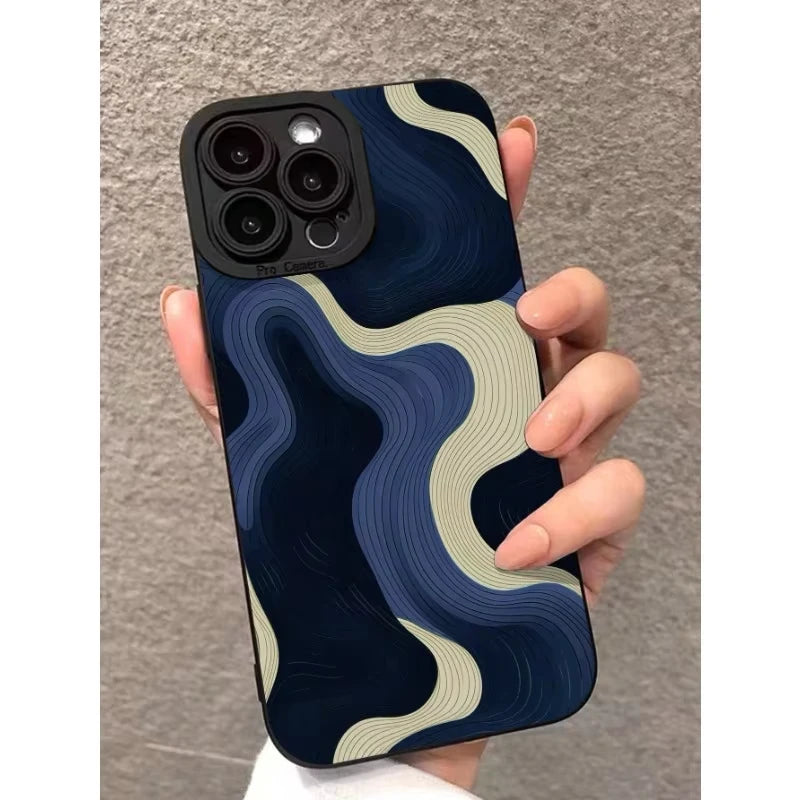 Abstract Painted Pattern Phone Case For iPhone 17 16 Pro Max 15 14 Plus 11 12 Mini 13 Pro Max X XR XS Max 17 Air Soft Cover