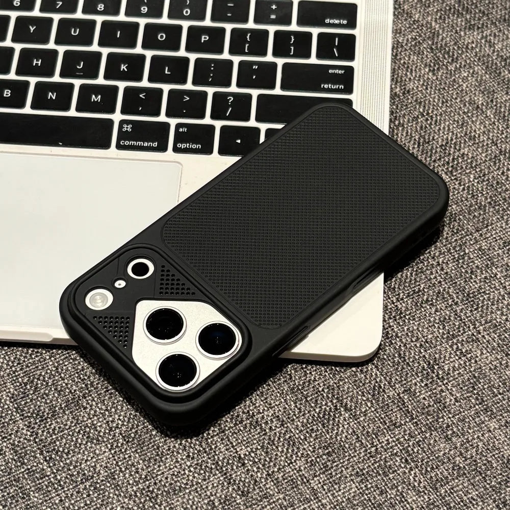 Turn to 17 Heat Dissipation Wave Point Matte Armor Clear Phone Case For iPhone 17 Pro Max 15 14 13 16 Pro Shockproof Soft Cover