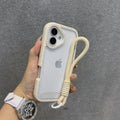 Bling Diamond Transparent Case For iPhone 16 ProMax 14 15 Plus 11 12 13 ProMax 16 Pro Wristband Lanyard Girl's Gift Shiny Cover