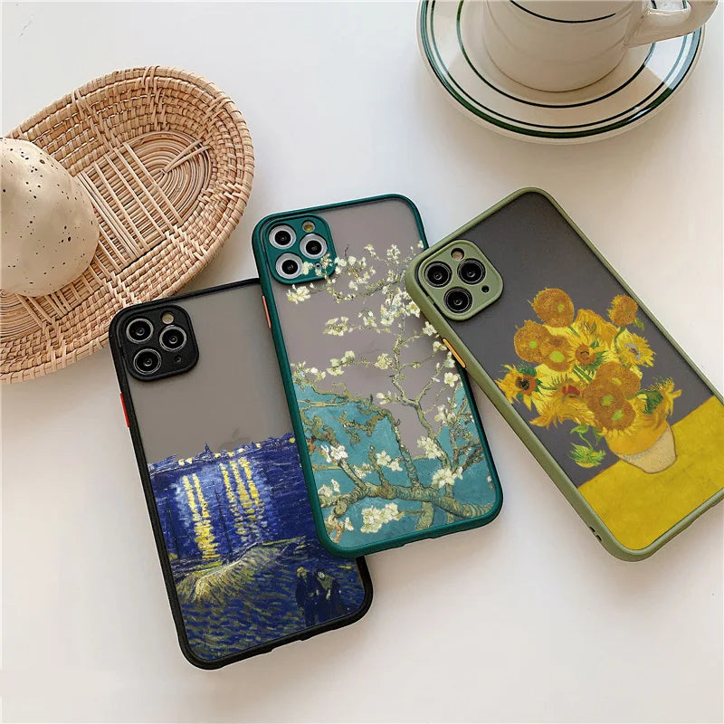 For Coque iphone 17 16 15 14 11 12 13 Pro Max Mini X XR XS 16 Plus Phone Cases Art Van Gogh Oil Painting Soft Shockproof Covers